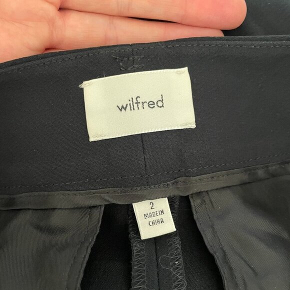 WIlfred Tie-Front High Rise Belted Flat Front Straight Leg Casual Pants Black 2 - Picture 8 of 10